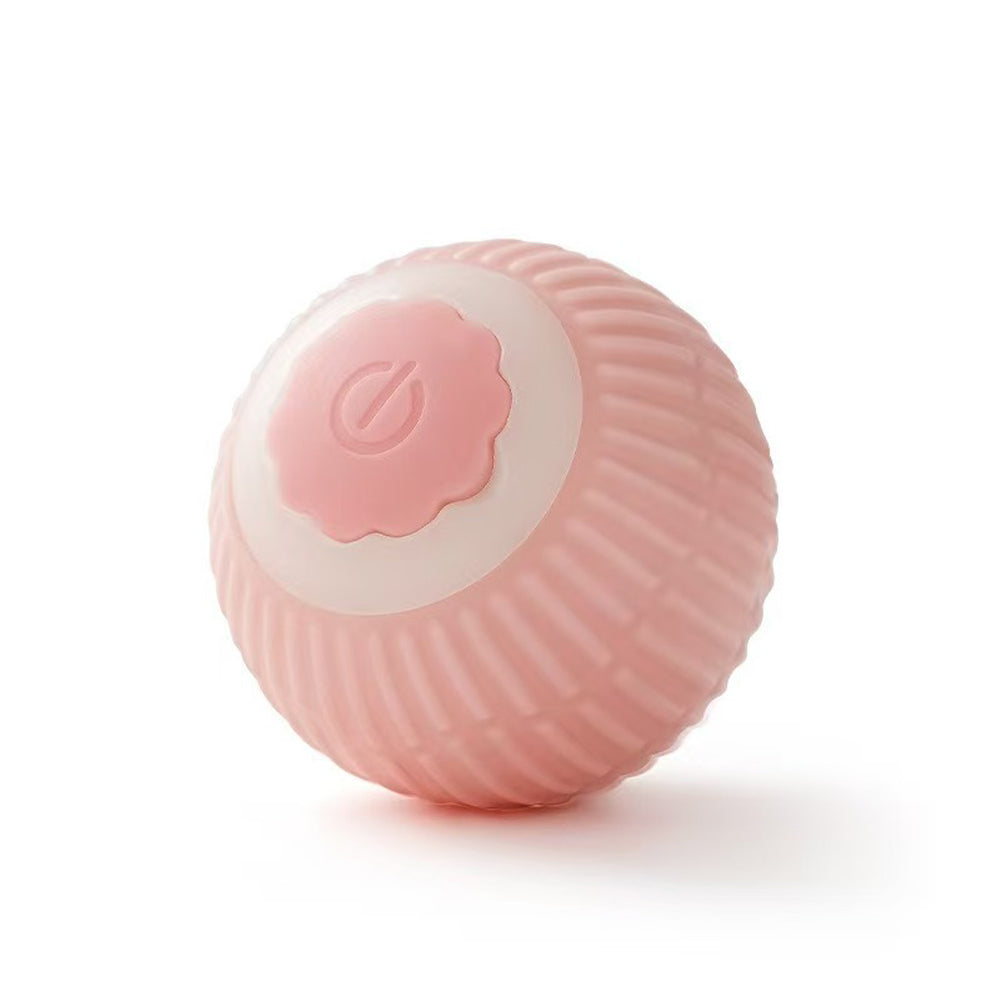 Interactive rolling pet ball toy with colorful lights for cats and dogs.